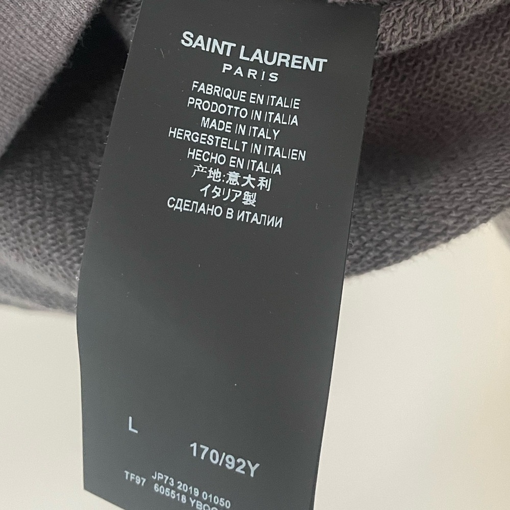 Authentic Saint Laurent Luxury Malibu Charcoal Hoodie with Palm Tree Graphic - Picture 10 of 13